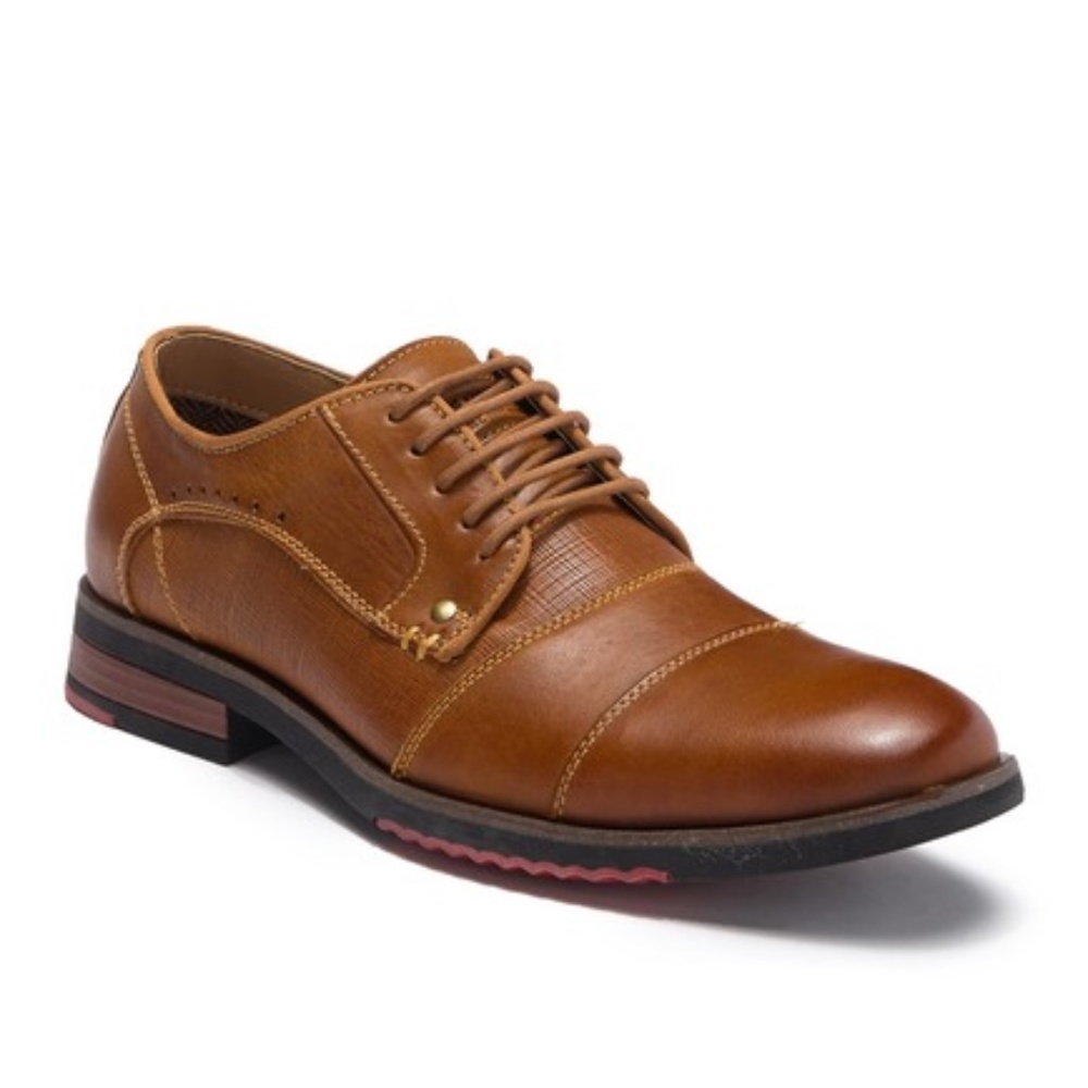 Steve Madden P-Notion Men’s Dark Tan Leather Lace-Up Derby Shoe NWOB - Picture 9 of 10